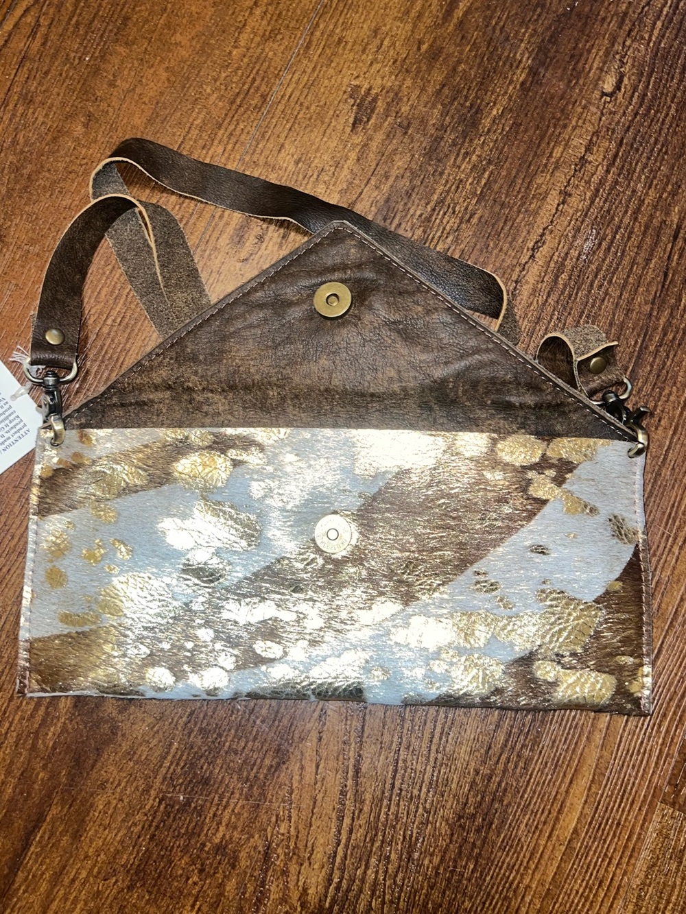 Keep it Gypsy Gold Ivory Safari Hide Louis Vuitton Patch Crossbody Bag NWT - Picture 4 of 11